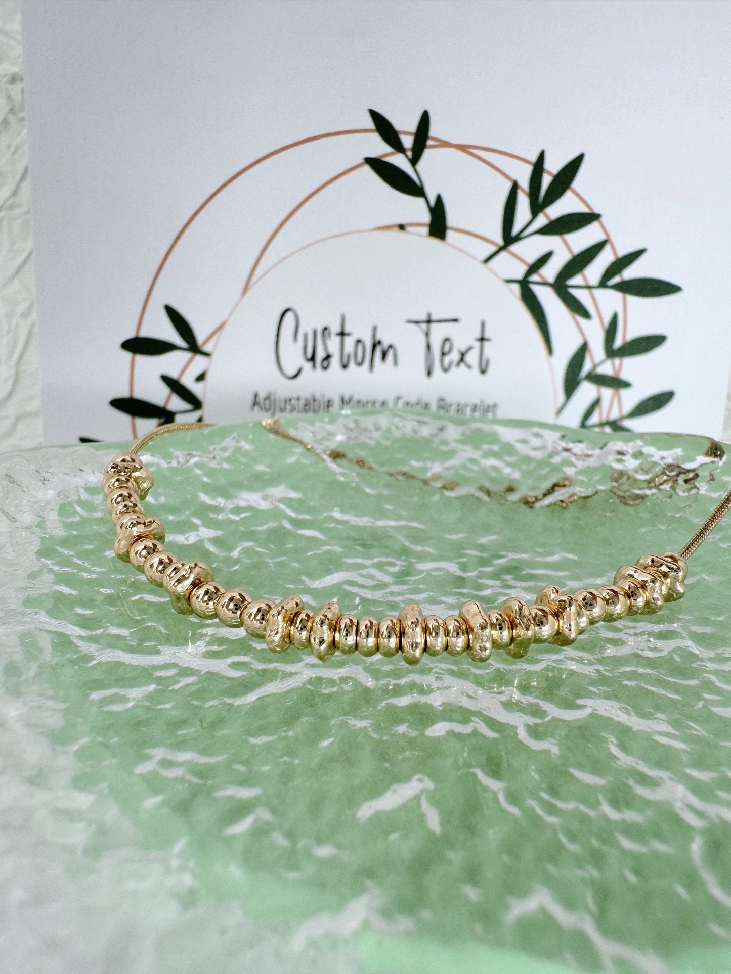 Custom Text - Gold Personalised Secret Message Bracelet