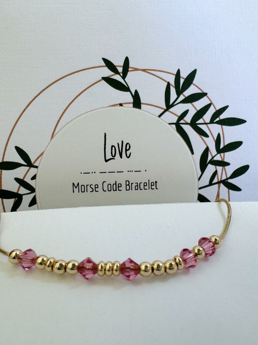 Love - Crystal & Gold Secret Message Bracelet
