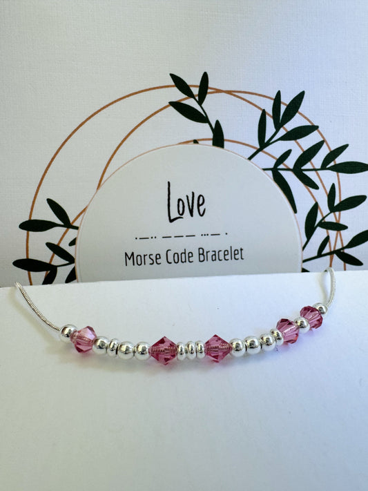 Love - Crystal & Silver Secret Message Bracelet