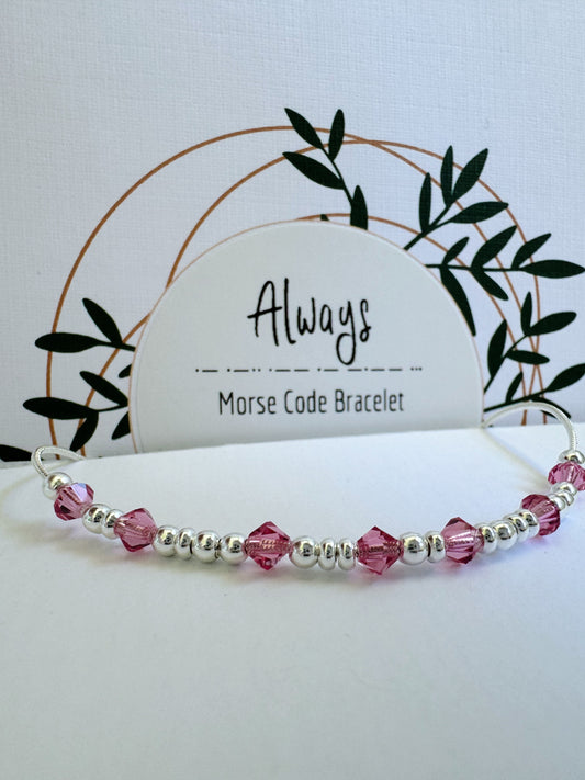 Always - Crystal & Silver Secret Message Bracelet
