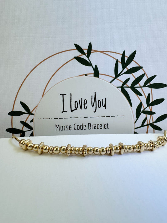 I Love You - Gold Secret Message Bracelet