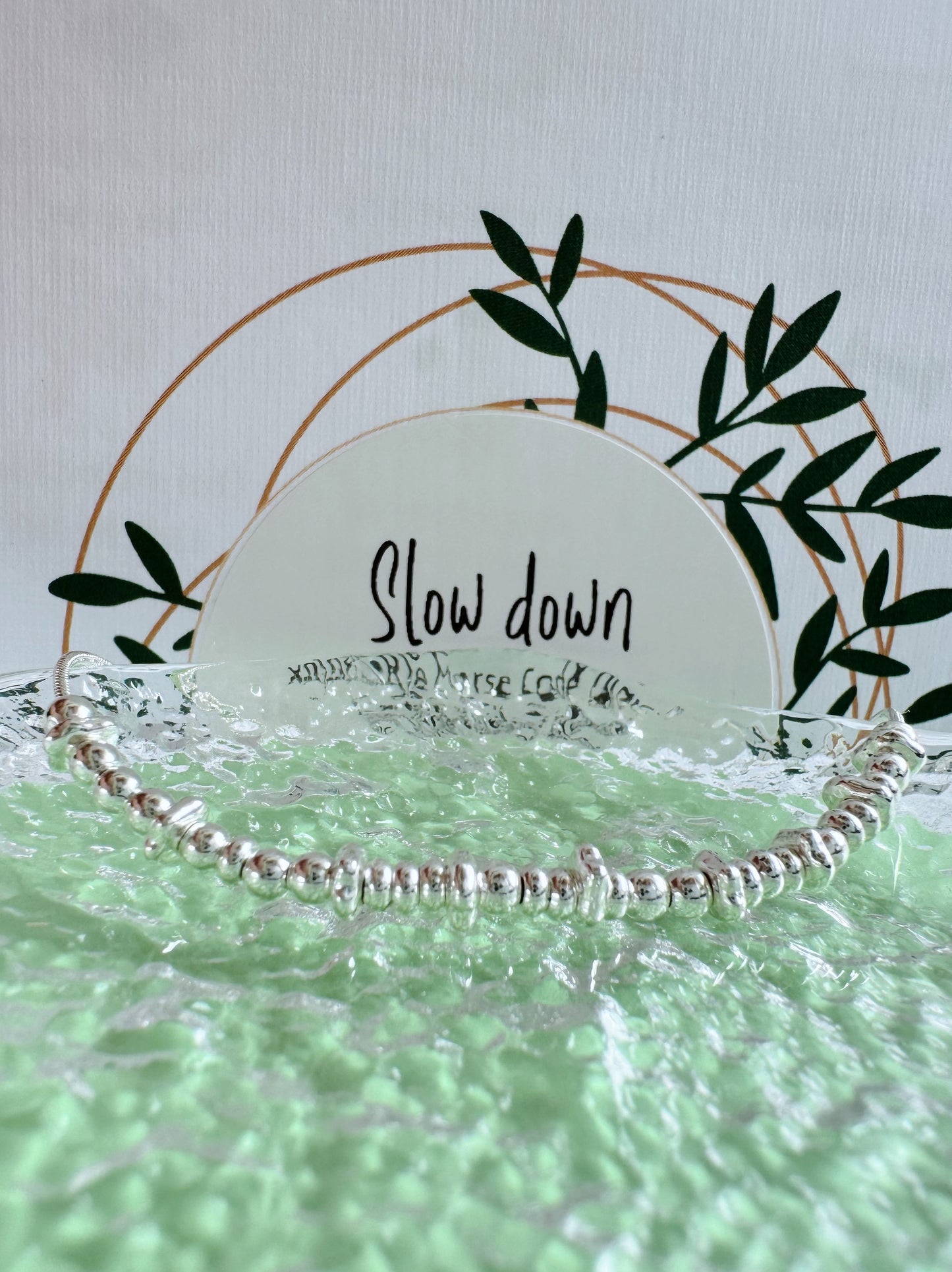 Slow Down - Silver Secret Message Bracelet
