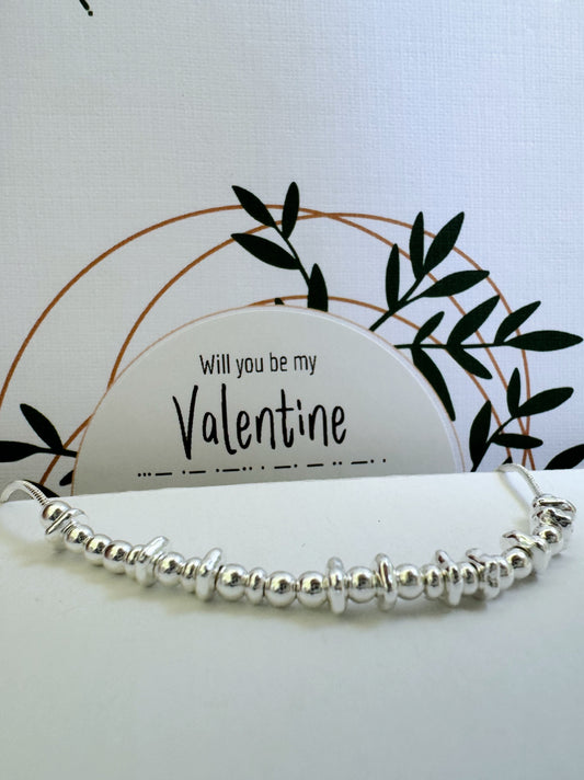 Valentine - Silver Secret Message Bracelet